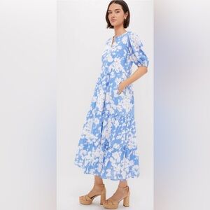 Tuckernuck (brand Hyacinth House) Blue and White Floral Cisco Maxi Dress